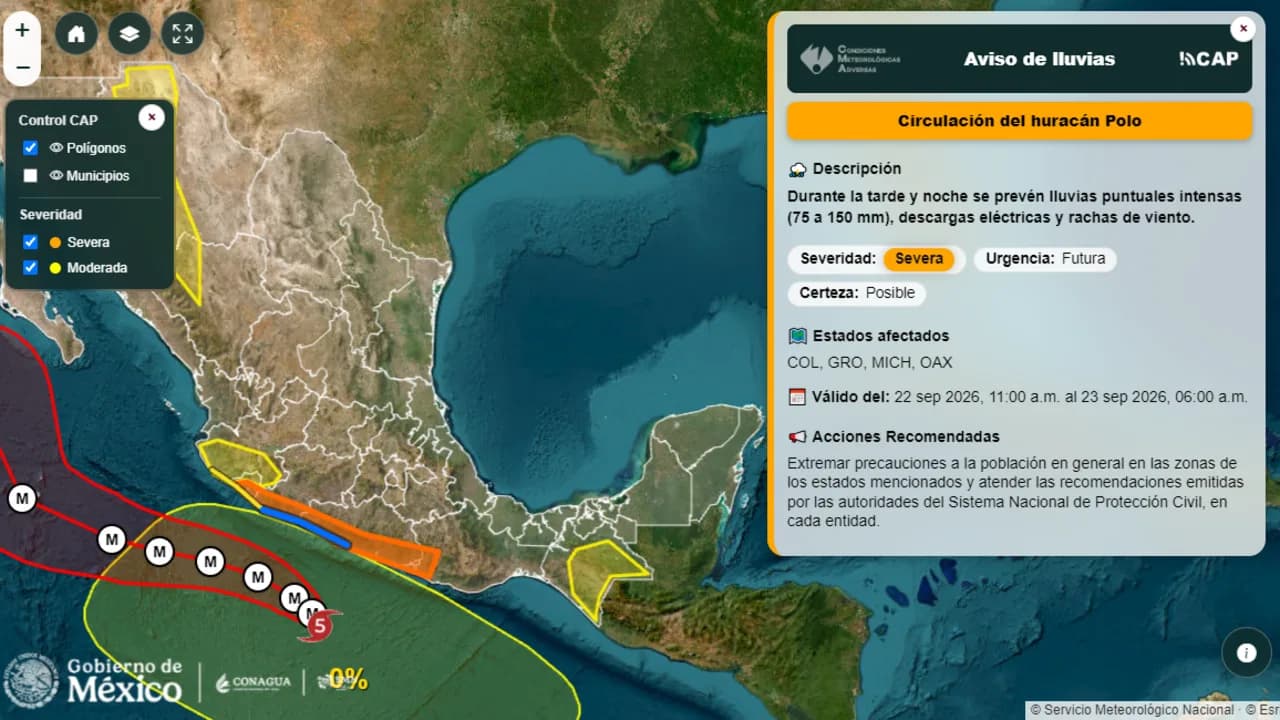 Polo se mantiene como categoría 5 frente al Pacífico y pone a la costa de Guerrero en alerta