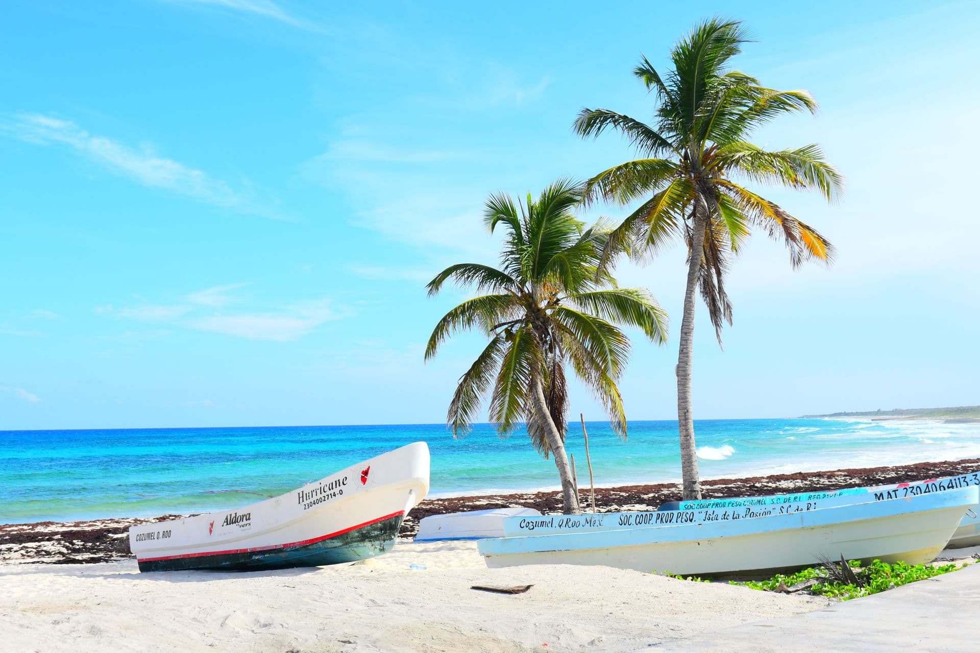 Playa tropical al atardecer
